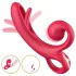 Sweet Play - Vibratore con stimolatore clitorideo - silicone rosso