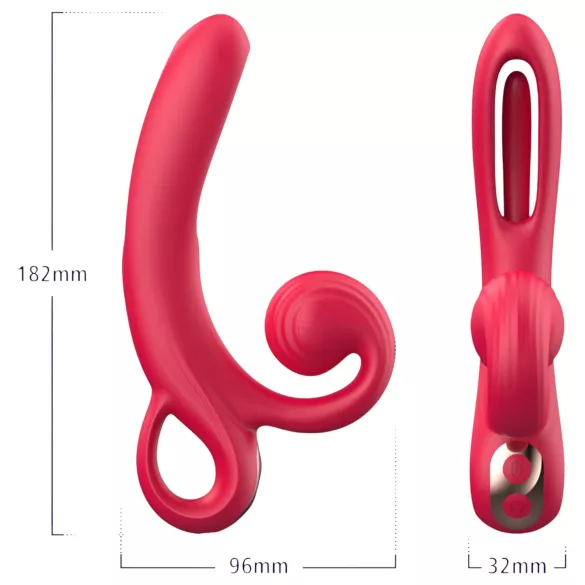Sweet Play - Vibratore con stimolatore clitorideo - silicone rosso