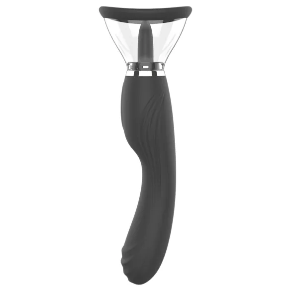 Sweet Play - vibratore 2 in 1 con leccaclitoride a lingua e succhiamento (nero)