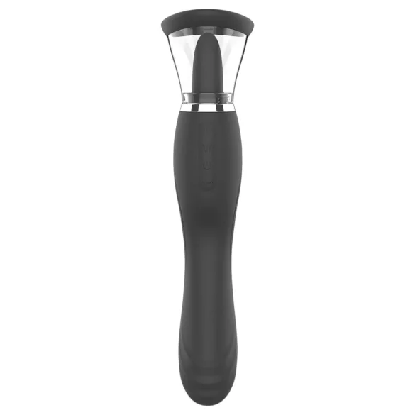Sweet Play - vibratore 2 in 1 con leccaclitoride a lingua e succhiamento (nero)