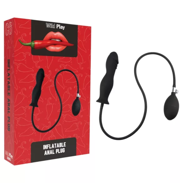 Erospace Wild Play - plug anale gonfiabile (nero)