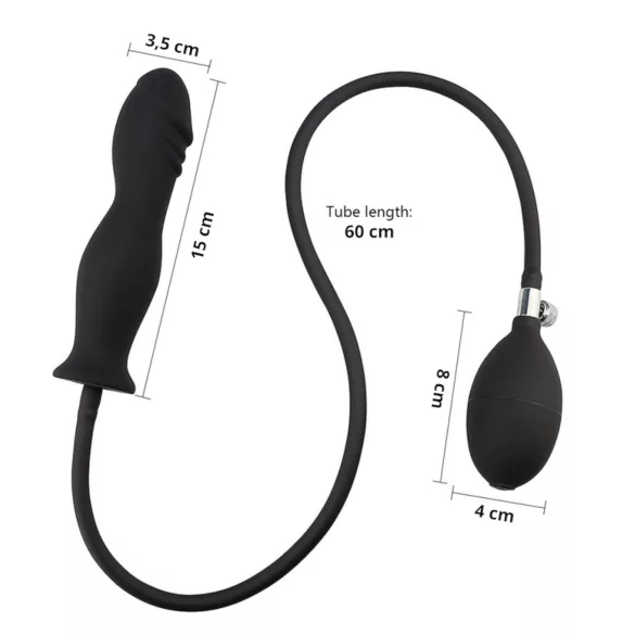 Erospace Wild Play - plug anale gonfiabile (nero)