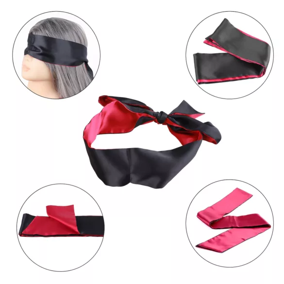 Wild Play - mascherina satinata per occhi - nero e rosa