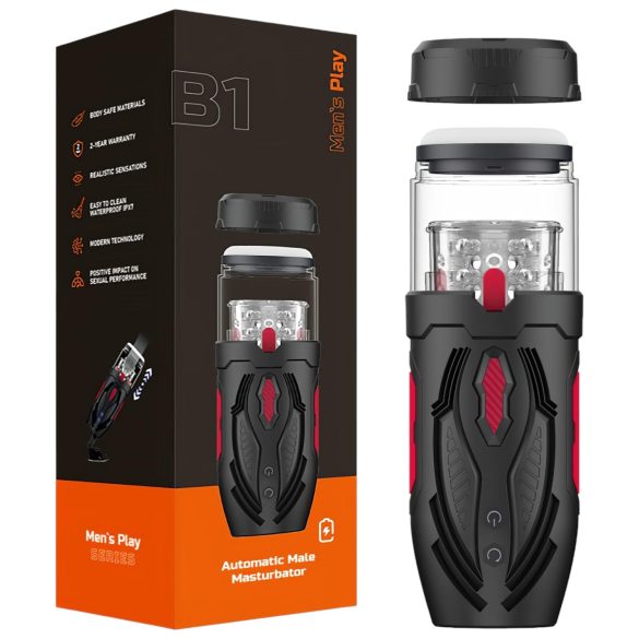 Men's Play - masturbatore rotante automatico uomo - nero