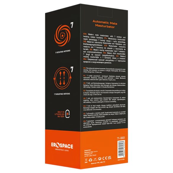 Men's Play - masturbatore rotante automatico uomo - nero