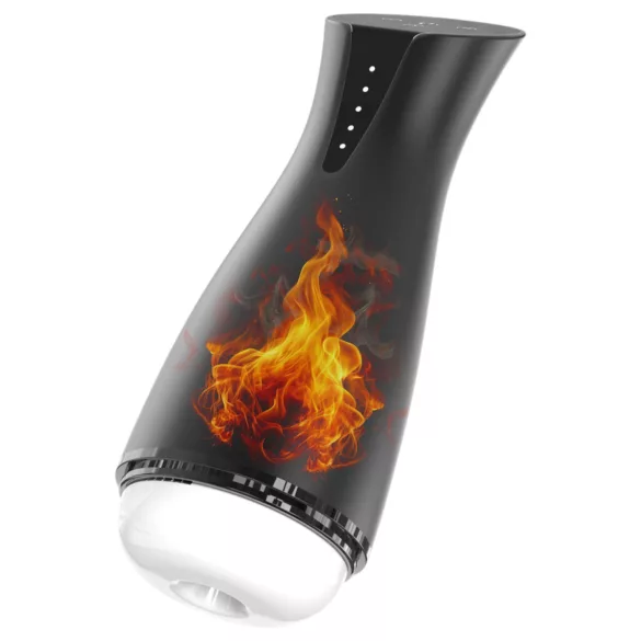 Men's Play - masturbatore succhiante vibrante con funzione riscaldante (nero)