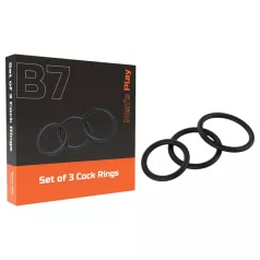   Men's Play - set anelli fallici - silicone nero (3 pezzi)