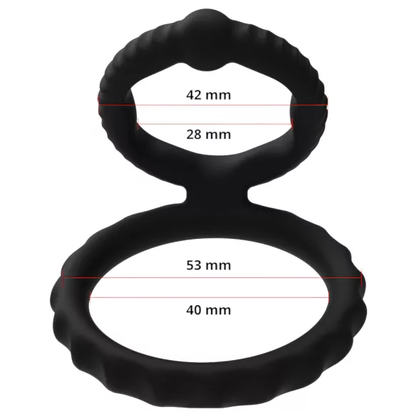 Men's Play - anello pene e testicoli - silicone nero