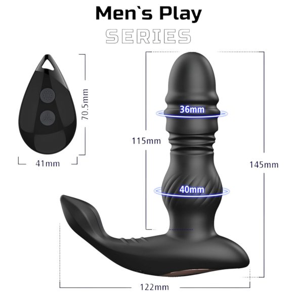 Men's Play - vibratore prostatico movimento su e giù - nero