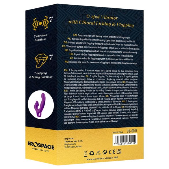 Sweet Play - vibratore punto G leccante con movimento - silicone viola