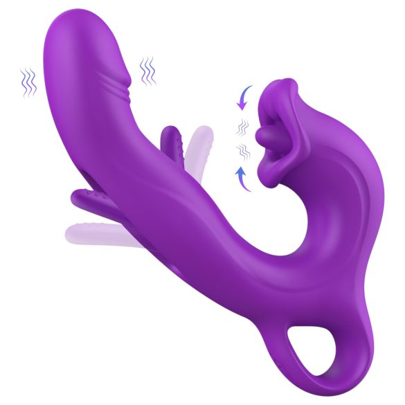 Sweet Play - vibratore punto G leccante con movimento - silicone viola