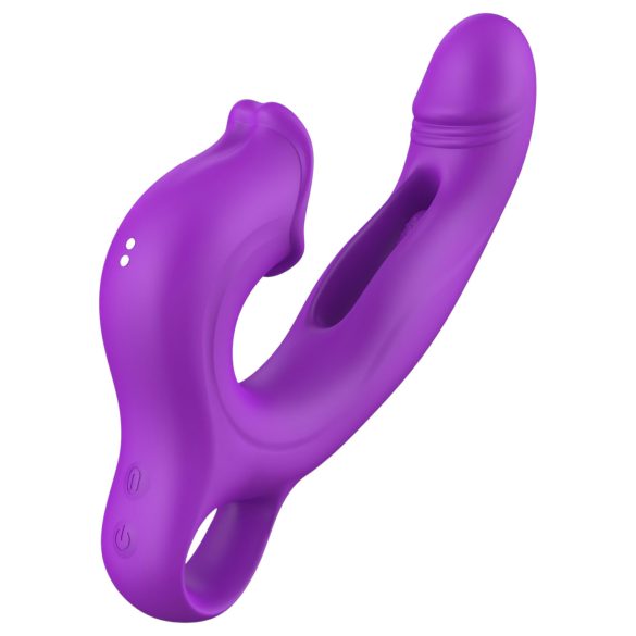 Sweet Play - vibratore punto G leccante con movimento - silicone viola