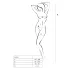 Passion BS010 - tuta sexy rete aperta - bianco - taglia S-L