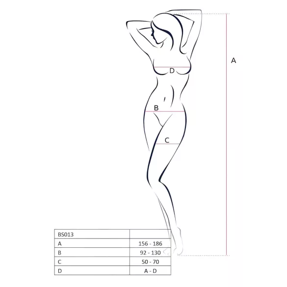 Passion - set lingerie rete a righe - rosso - S/L
