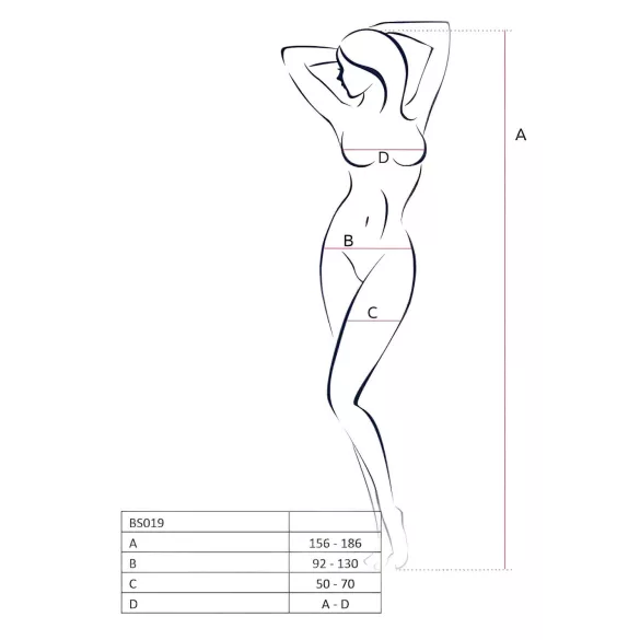 Passion BS019 - completo rete sexy - nero - taglia S-L
