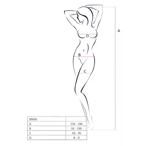 Passion BS031 - body aperto sexy - rosso - S-L