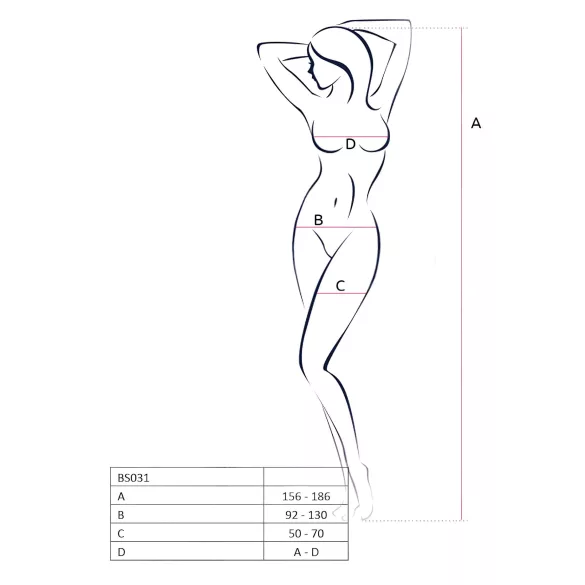 Passion BS031 - body aperto - bianco - taglia S-L