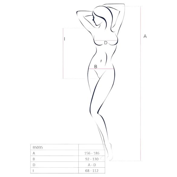 Passion - body a rete aperto con spalline - bianco - S-L