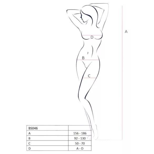 Passion BS046 - completo intimo rete floreale - bianco - S-L