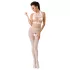 Passion BS048 - catsuit rete aperta con scollo allacciato - bianco - S-L