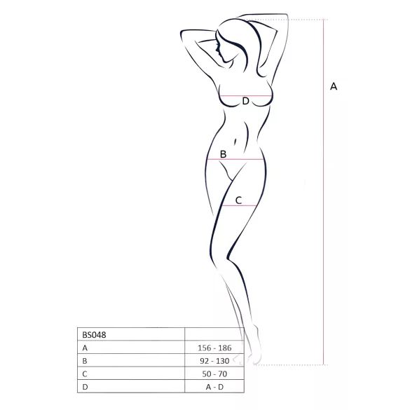 Passion BS048 - catsuit rete aperta con scollo allacciato - bianco - S-L