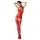 Passion BS050 - completo rete con cuore e fiori - rosso - taglia S-L