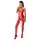 Passion - set lingerie rete trasparente con motivi - rosso - S-L