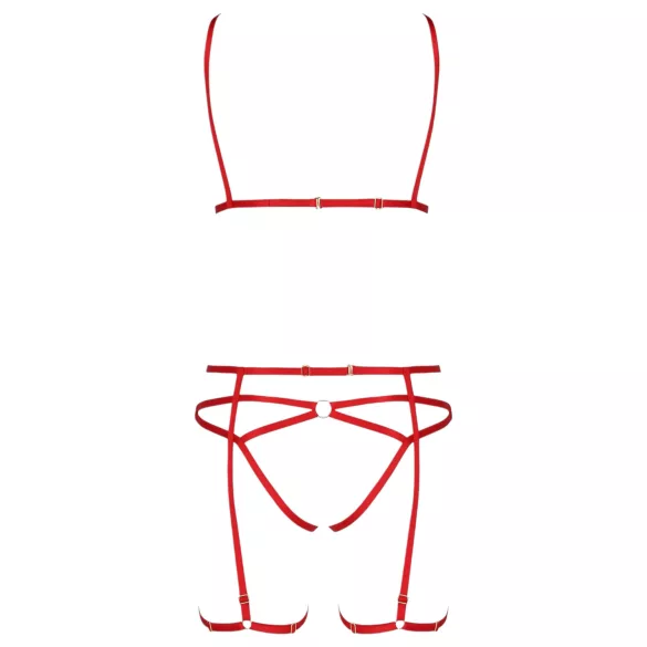 Passion Magali - set di body harness decorativo - 3 pezzi - rosso