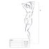 Passion BS061 - Completo a rete floreale (nero) - Taglia S-L