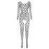 Passion BS077 - body a rete manica lunga (nero) - S-L