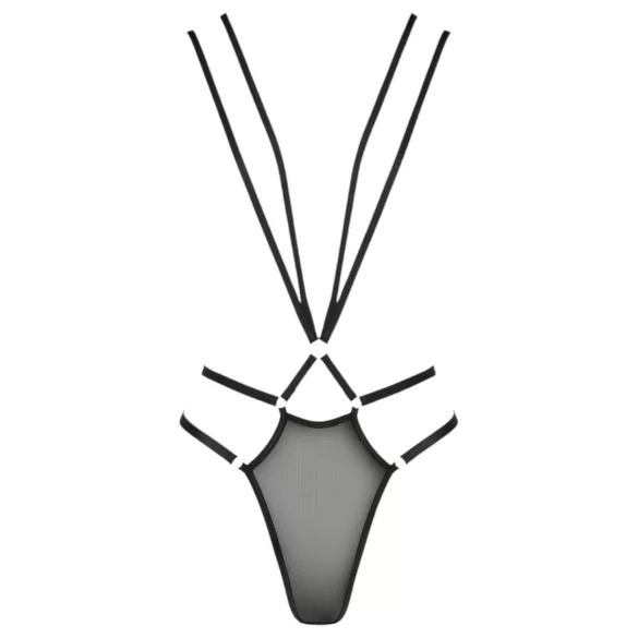 Passion Devil Ciliegia - body nero con anelli metallici - L/XL