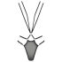 Passion Devil Ciliegia - body nero con anelli metallici - L/XL
