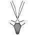 Passion Devil Ciliegia - body nero con anelli metallici - L/XL