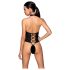 Passion Nancy - body aperto a spalline incrociate (nero) - L/XL