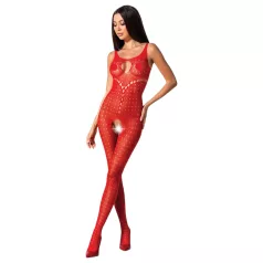 Passion BS078 - catsuit aperto a pois - rosso (S-L)