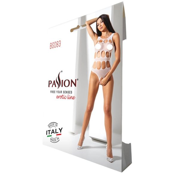 Passion BS083 - body aperto traforato - bianco - taglia S-L