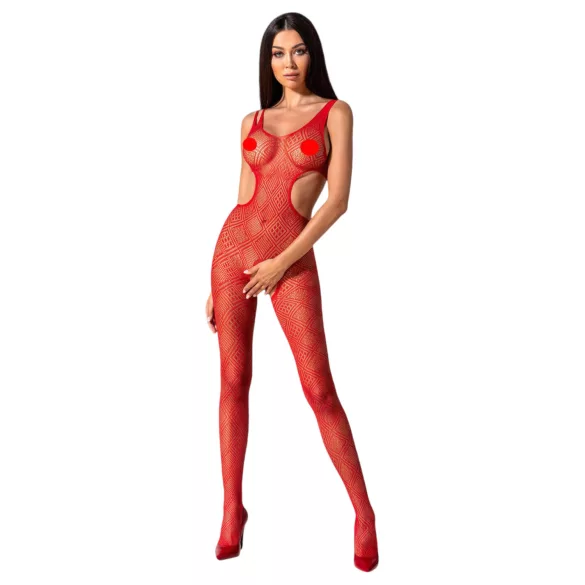 Passion BS085 - body aperto a fantasia mosaico - rosso - taglia S-L