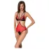Passione Peonia - body rosso con taglio laterale - L/XL