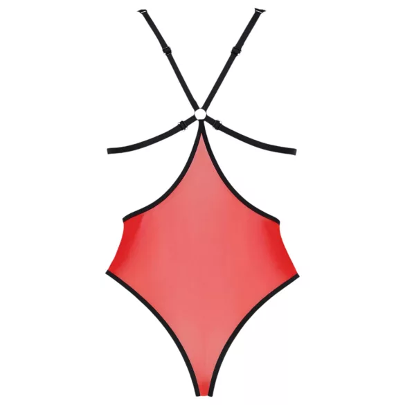 Passione Peonia - body rosso con taglio laterale - L/XL
