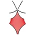 Passione Peonia - body rosso con taglio laterale - L/XL