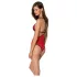 Passione Peonia - body rosso con taglio laterale