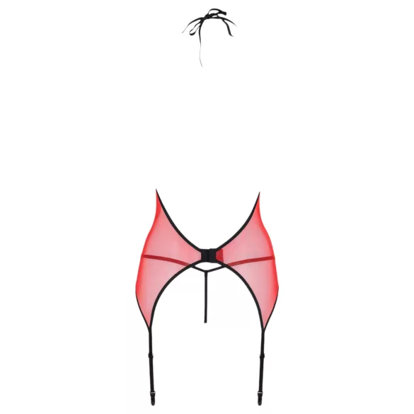 Passion Peonia - completo intimo con reggiseno e perizoma - rosso - L/XL