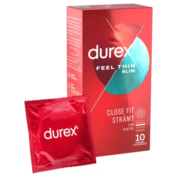 Durex Feel Thin Slim - preservativi ultrasottili effetto naturale (10 pz)