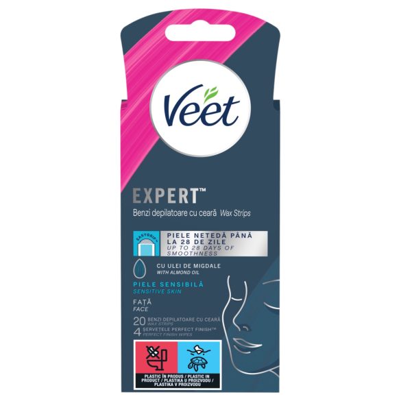 Veet Expert - strisce depilatorie pronte all'uso - pelle sensibile - 20 pezzi