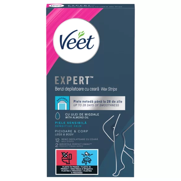 Veet Expert - strisce depilatorie pronte all’uso - pelle secca (12 pezzi)