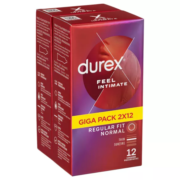 Durex Feel Intimate - preservativi ultrasottili - confezione 2x12 pezzi