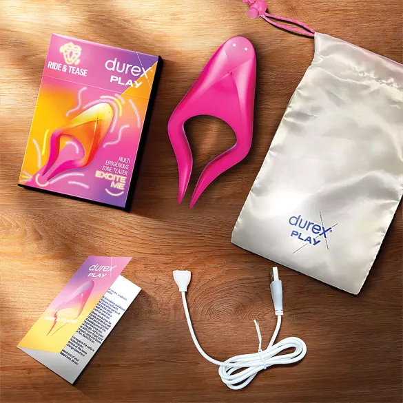 Durex Tease & Ride - vibratore punto intimo - silicone rosa