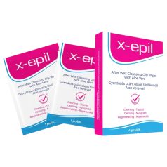   X-Epil - Salviette post epilazione oleose - Aloe Vera - 4 pezzi