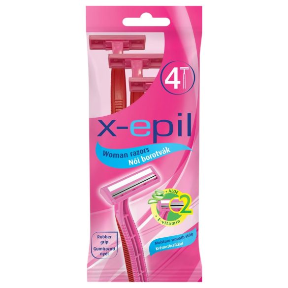 X-Epil - Rasoio Donna Usa e Getta a 2 Lame (Confezione da 4)