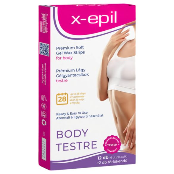 X-Epil - Strisce di cera gel pronte all'uso (12 pz) - per il corpo